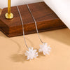 S925 Sterling Silver Ice Flower Ear Line Earrings Elegant Long Tassel Dangle Floral Earrings For Women