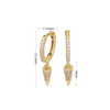S925 Sterling Silver Inlaid Zircon Eardrop Earring Hip Hop Style