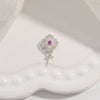S925 Sterling Silver Inlaid Zircon Fourleaf Clover Pendant