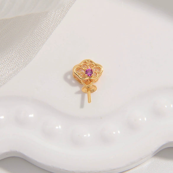 S925 Sterling Silver Inlaid Zircon Fourleaf Clover Pendant