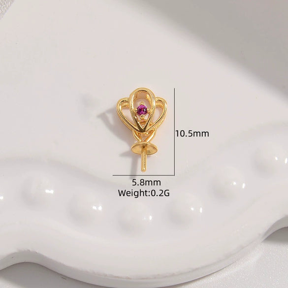 S925 Sterling Silver Inlaid Zircon Fourleaf Clover Pendant