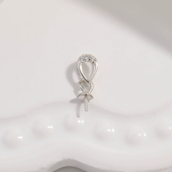 S925 Sterling Silver Inlaid Zircon Fourleaf Clover Pendant