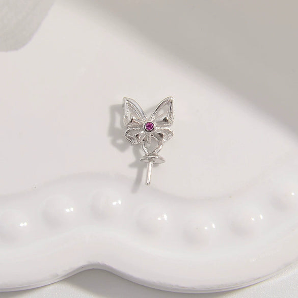 S925 Sterling Silver Inlaid Zircon Fourleaf Clover Pendant