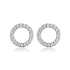 S925 Sterling Silver Inlaid Zircon Geometric Circle Earrings For Women