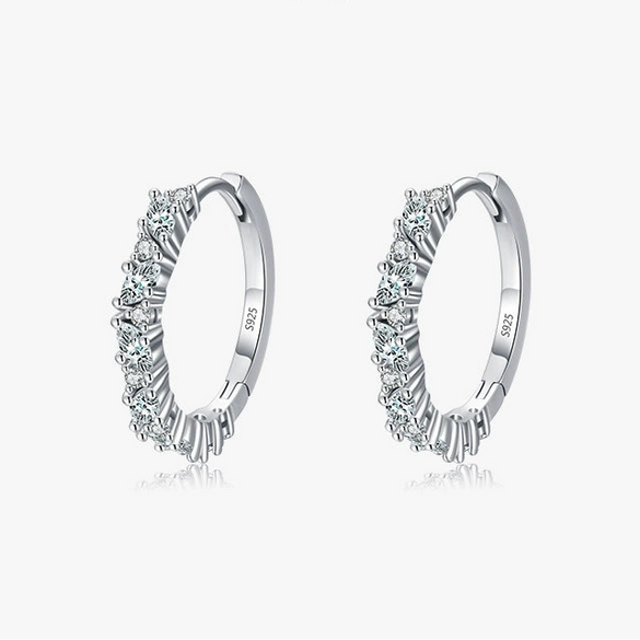 S925 Sterling Silver Inlaid Zircon Geometric Niche Design Women's Earrings