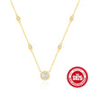 S925 Sterling Silver Inlaid Zircon Geometric Star Point Women's All Match Clavicle Necklace With O Word Chain