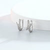 S925 Sterling Silver Inlaid Zircon Ushape Women's Earrings
