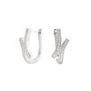 S925 Sterling Silver Inlaid Zircon Ushape Women's Earrings