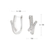 S925 Sterling Silver Inlaid Zircon Ushape Women's Earrings