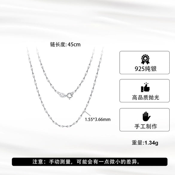 S925 Sterling Silver Ins Niche Pig Nose Clavicle Chain Necklace With Electroplating