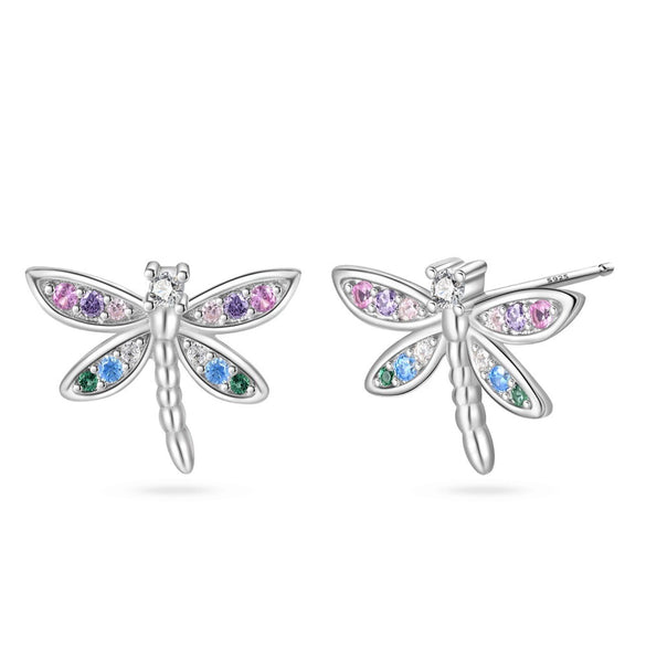 S925 Sterling Silver Insects Dragonfly Butterfly Turtle Earrings Electroplated