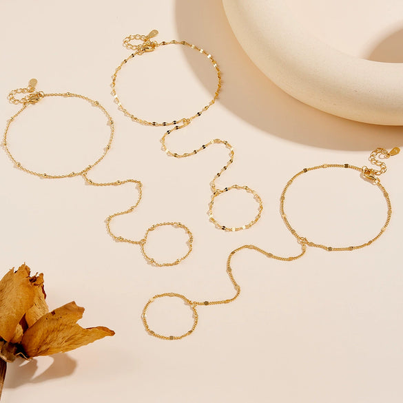 S925 Sterling Silver Integrated Chain Ring Bracelet With Geometric Style And Set With Diamonds For Women