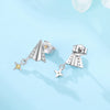 S925 Sterling Silver Irregular Star Moon Earrings Electroplated Jewelry Accessories For Women