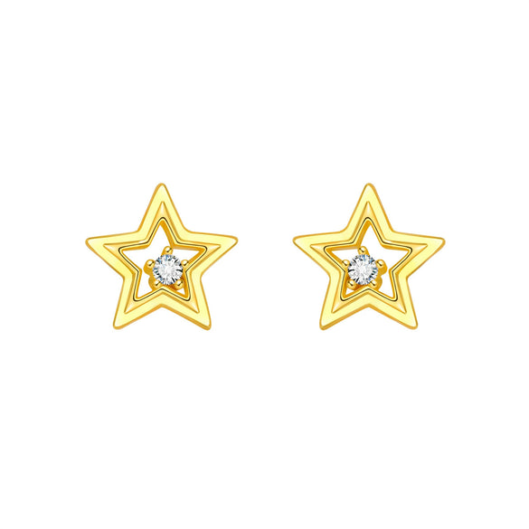 S925 Sterling Silver Irregular Star Moon Earrings Electroplated Jewelry Accessories For Women