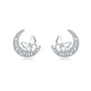 S925 Sterling Silver Irregular Star Moon Earrings Electroplated Jewelry Accessories For Women
