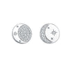 S925 Sterling Silver Irregular Star Moon Earrings Electroplated Jewelry Accessories For Women