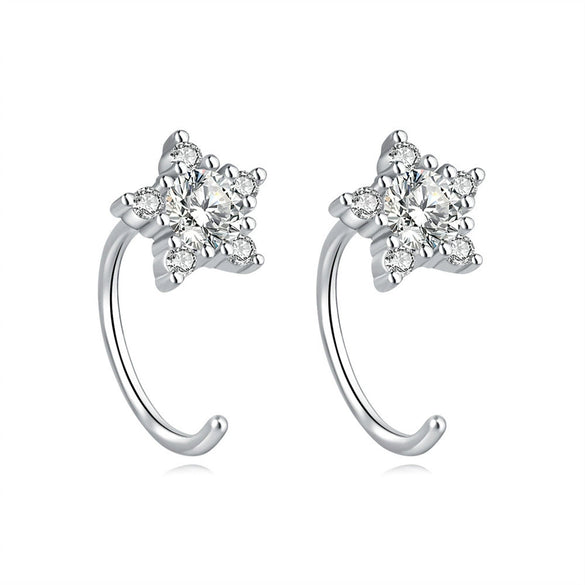 S925 Sterling Silver Irregular Star Moon Earrings Electroplated Jewelry Accessories For Women