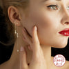 S925 Sterling Silver Irregular Tassel Chain Water Drops Horse Eyes With Diamond Geometric Earrings Electroplated