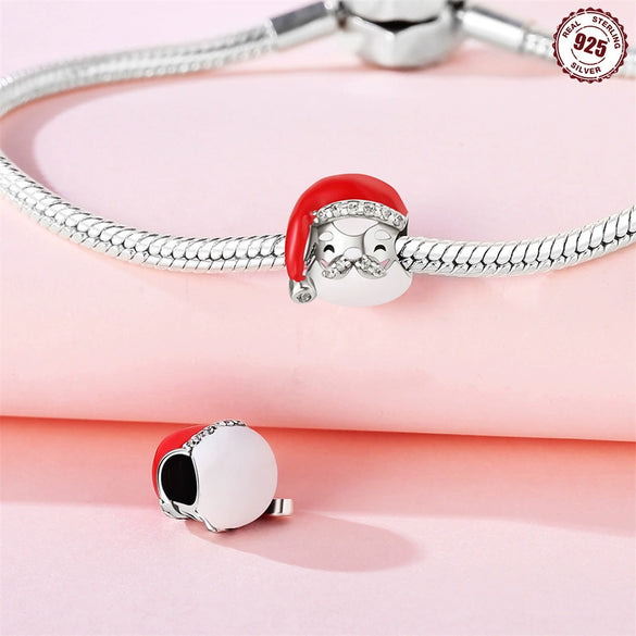 S925 Sterling Silver Jewelry Accessories With Dripping Oil Treatment And Christmas Theme For Diy Bracelet And Necklace