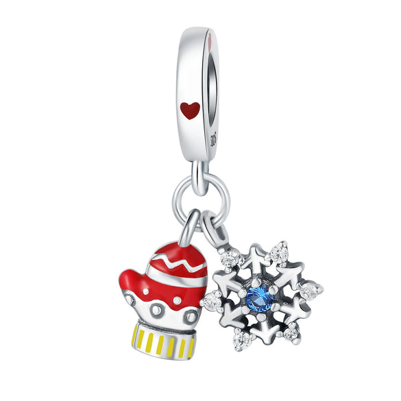 S925 Sterling Silver Jewelry Accessories With Dripping Oil Treatment And Christmas Theme For Diy Bracelet And Necklace