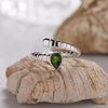 S925 Sterling Silver 18K Gold Plated Spirit Snake Zodiac Crystal Ring With Gems