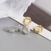 S925 Sterling Silver Leaf Design Electroplated Light Luxury Style Earrings