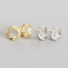 S925 Sterling Silver Leaf Design Electroplated Light Luxury Style Earrings