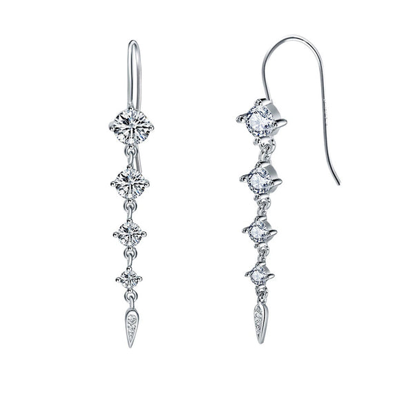 S925 Sterling Silver Leaf Geometric Zircon Stud Earrings For Women Electroplated Fine Jewelry Wholesale