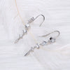 S925 Sterling Silver Leaf Geometric Zircon Stud Earrings For Women Electroplated Fine Jewelry Wholesale