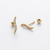 S925 Sterling Silver Leaf Shaped Electroplated Women's Fashionable Piercing Earrings With Zircon