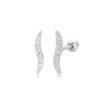 S925 Sterling Silver Leaf Shaped Electroplated Women's Fashionable Piercing Earrings With Zircon