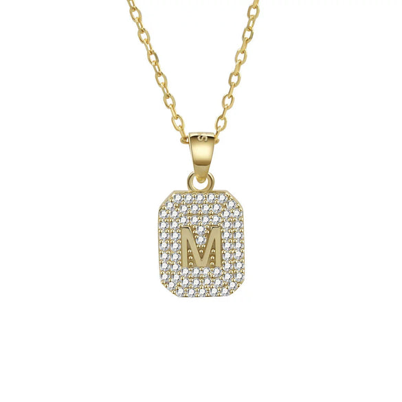 S925 Sterling Silver Letter Pendant Necklace For Women Simple Geometric Clavicle Chain With Electroplated Finish