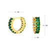 S925 Sterling Silver Light Luxury Geometric Square Color Zircon Inlaid Earrings For Women