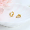 S925 Sterling Silver Light Luxury Geometric Square Color Zircon Inlaid Earrings For Women