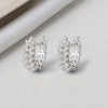 S925 Sterling Silver Light Luxury Geometric Wheat Ear Stud Earrings For Women With Full Diamond Look Small Fragrance Style
