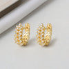 S925 Sterling Silver Light Luxury Geometric Wheat Ear Stud Earrings For Women With Full Diamond Look Small Fragrance Style