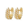 S925 Sterling Silver Light Luxury Geometric Wheat Ear Stud Earrings For Women With Full Diamond Look Small Fragrance Style