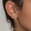 S925 Sterling Silver Light Luxury Geometric Zirconia Insert Ear Clip Women's Fashion Tassel Earrings