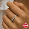 S925 Sterling Silver Light Luxury Single Row Diamond Cross Adjustable Ring With Geometric Pattern And Electroplating Treatment For Women