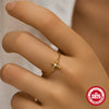 S925 Sterling Silver Light Luxury Single Row Diamond Cross Adjustable Ring With Geometric Pattern And Electroplating Treatment For Women