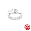 S925 Sterling Silver Light Luxury Single Row Diamond Cross Adjustable Ring With Geometric Pattern And Electroplating Treatment For Women