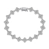 S925 Sterling Silver Light Luxury Women's Bracelet With Heart Drop Geometric Shapes Electroplated