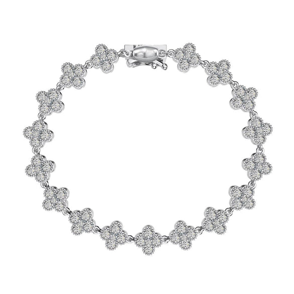 S925 Sterling Silver Light Luxury Women's Bracelet With Heart Drop Geometric Shapes Electroplated