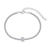 S925 Sterling Silver Light Luxury Women's Bracelet With Heart Drop Geometric Shapes Electroplated