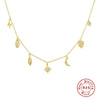 S925 Sterling Silver Lightning Star Geometric Pendant Clavicle Necklace With Electroplating Design