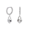 S925 Sterling Silver Lock Inlaid Stone Fashion Earrings For Women