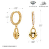 S925 Sterling Silver Lock Inlaid Stone Fashion Earrings For Women