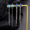 S925 Sterling Silver Long Ear Wire Blue Zircon Flower Tassel Earrings Light Luxury Versatile Floral Earrings For Women