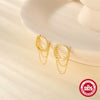 S925 Sterling Silver Long Tassel Chain Earrings For Women With Geometric Design And Electroplating