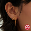 S925 Sterling Silver Long Tassel Chain Earrings For Women With Geometric Design And Electroplating